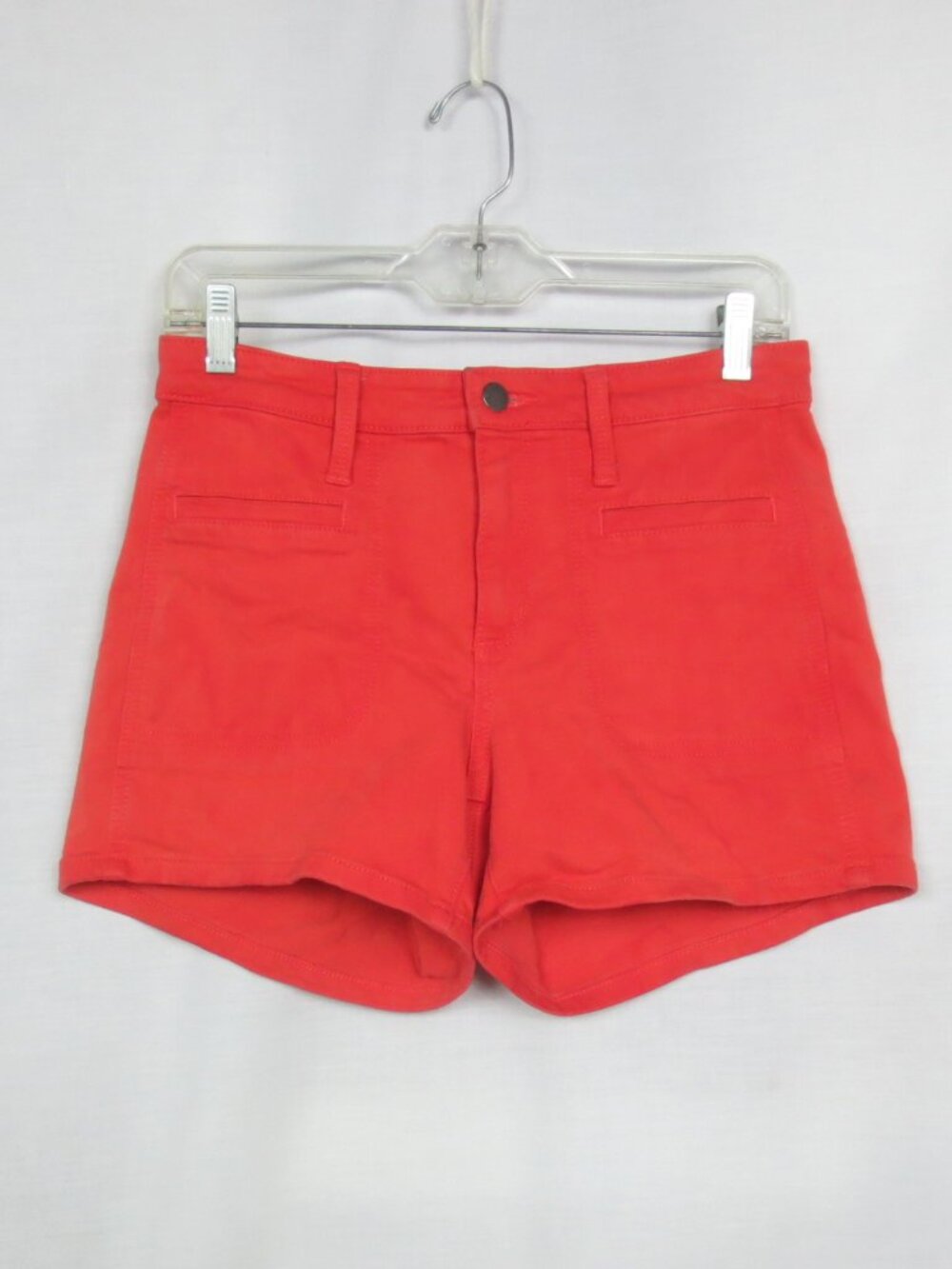 Universal Threads Shorts Deep Coral Stretch Cotton Denim High Rise Midi Size 2